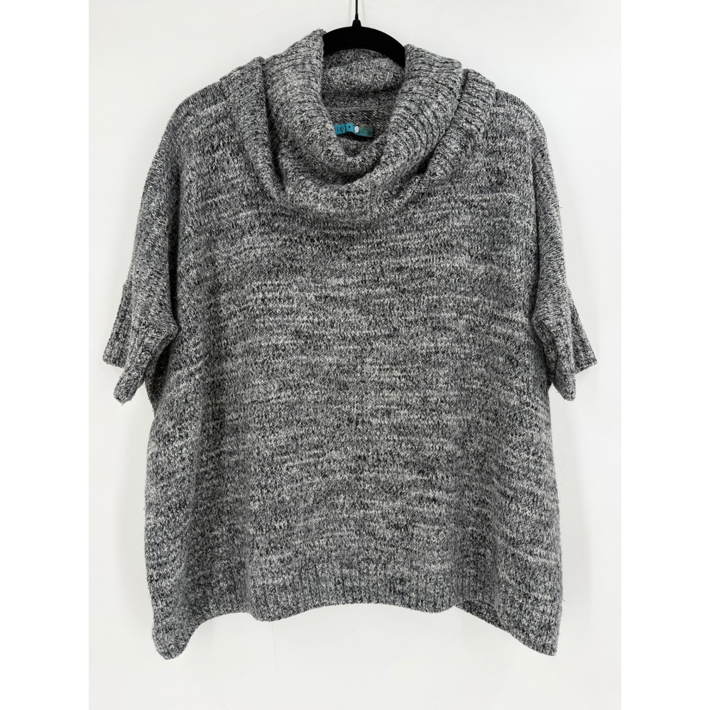 Alice and Olivia Sweater Women XS Gray Wool Blend Boxy Cowl Neck Minimalist
